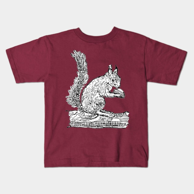 Squirrel and UFO Kids T-Shirt by ACE5Handbook